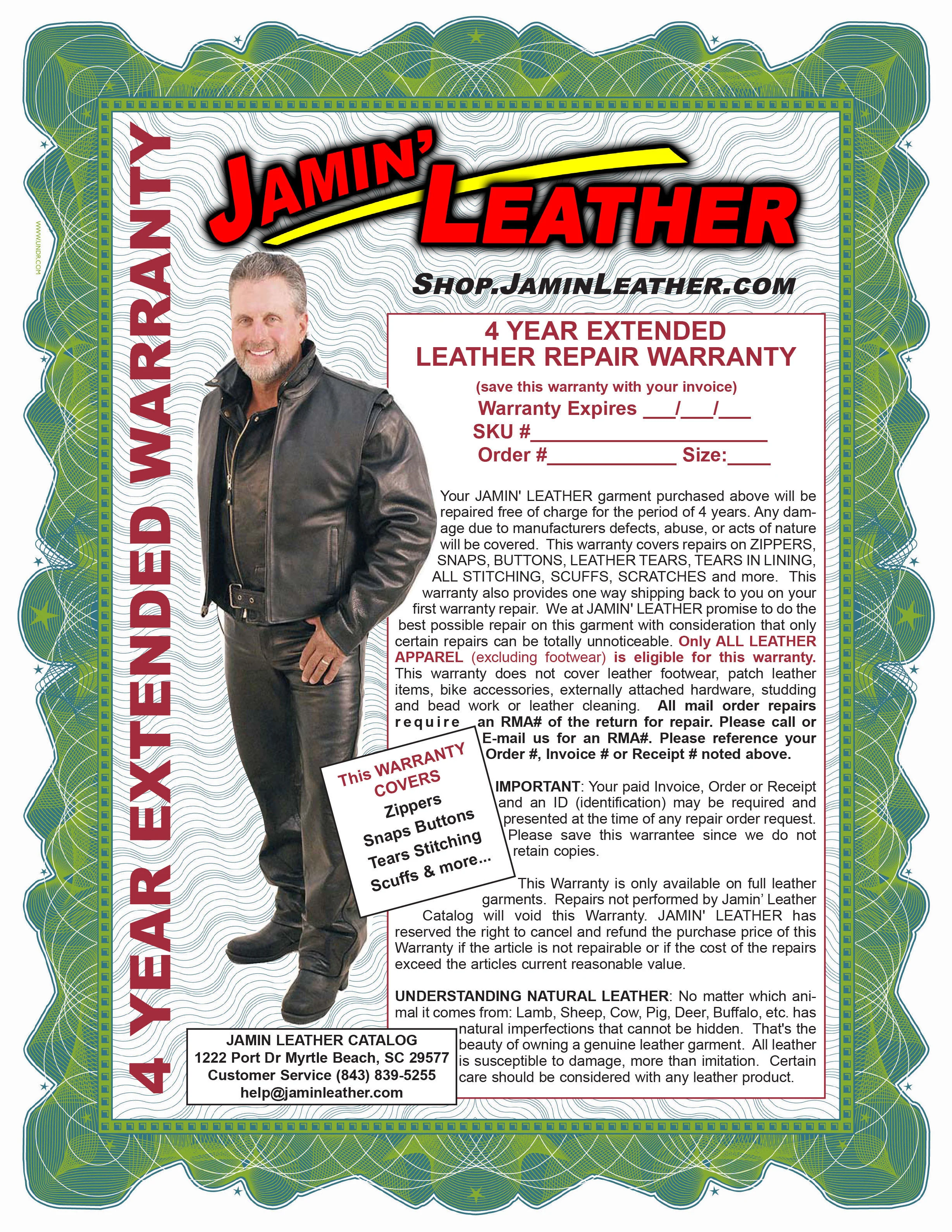 4 Year Extended Leather Repair Warranty (adds use and abuse) - Image 3