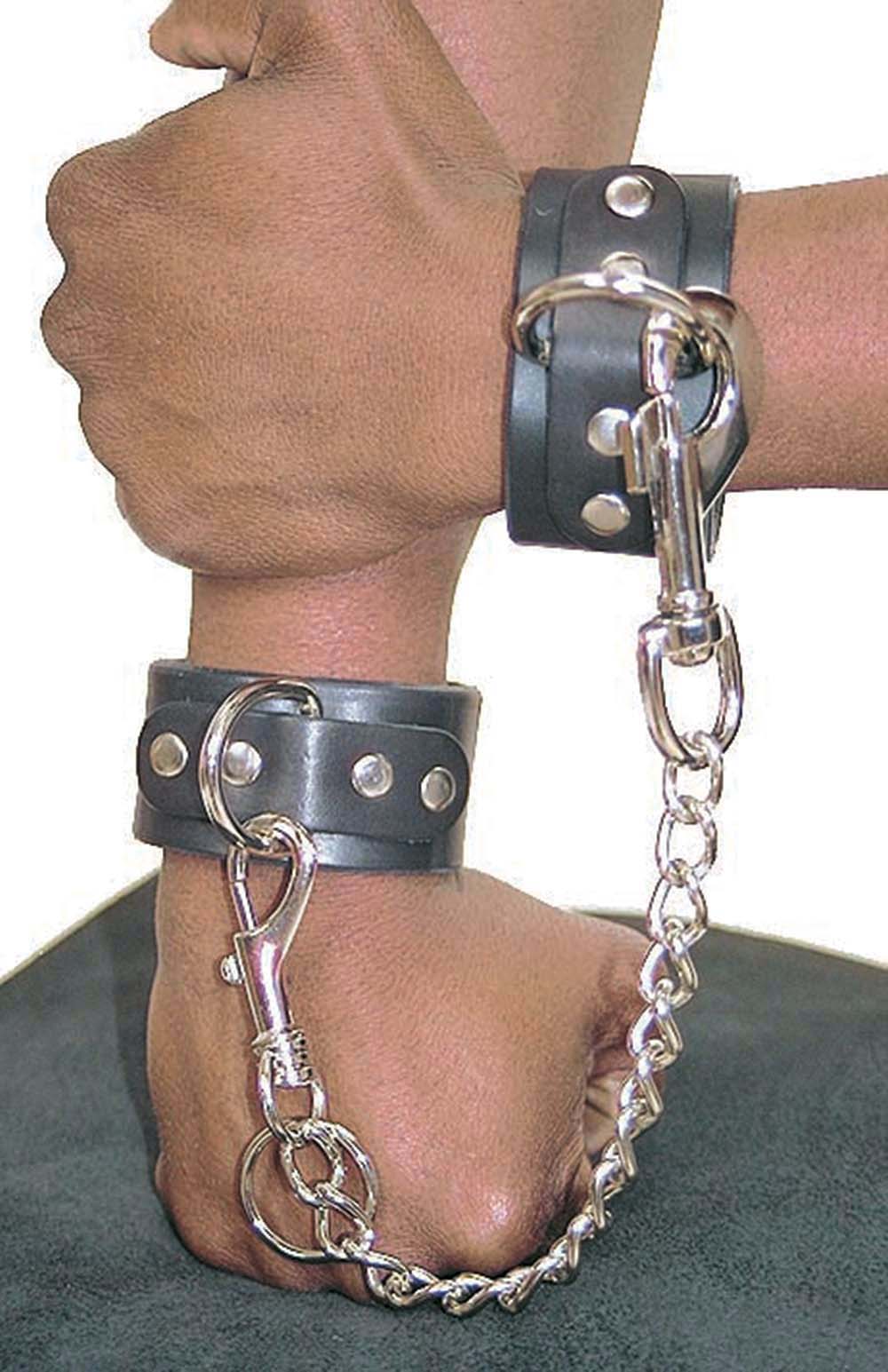 Heavy Duty Leather Wristlet Set w/12" Chain #D503WC - Image 3