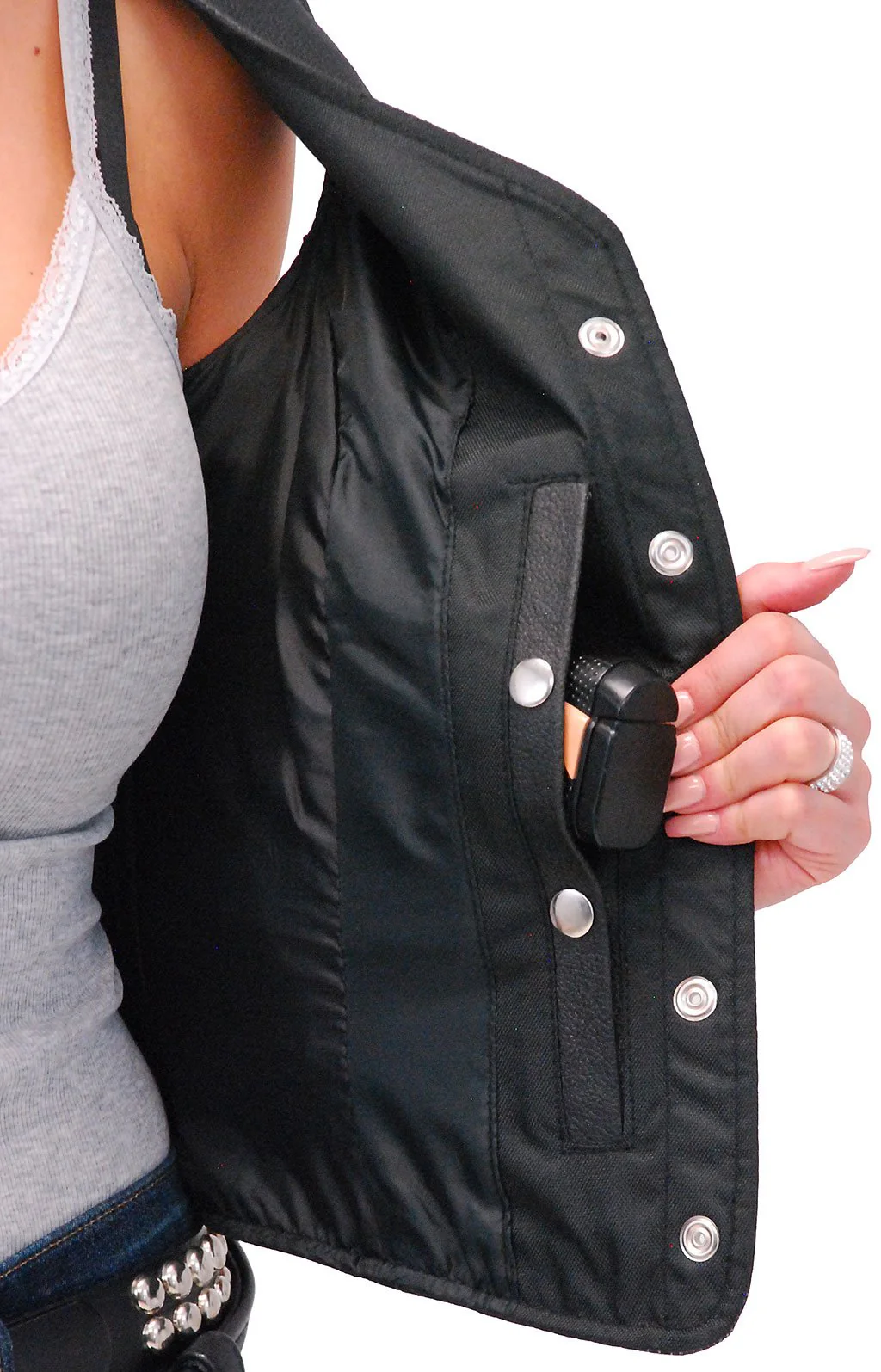Women's Classic Leather Vest #VL104SP () - Image 5